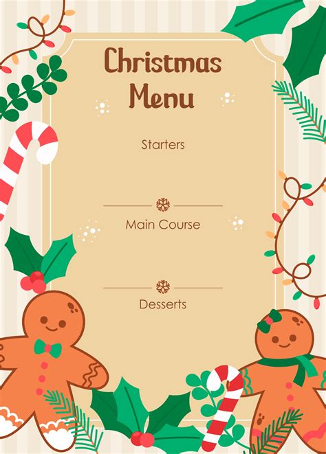 christmas menu template free|free printable christmas menu.